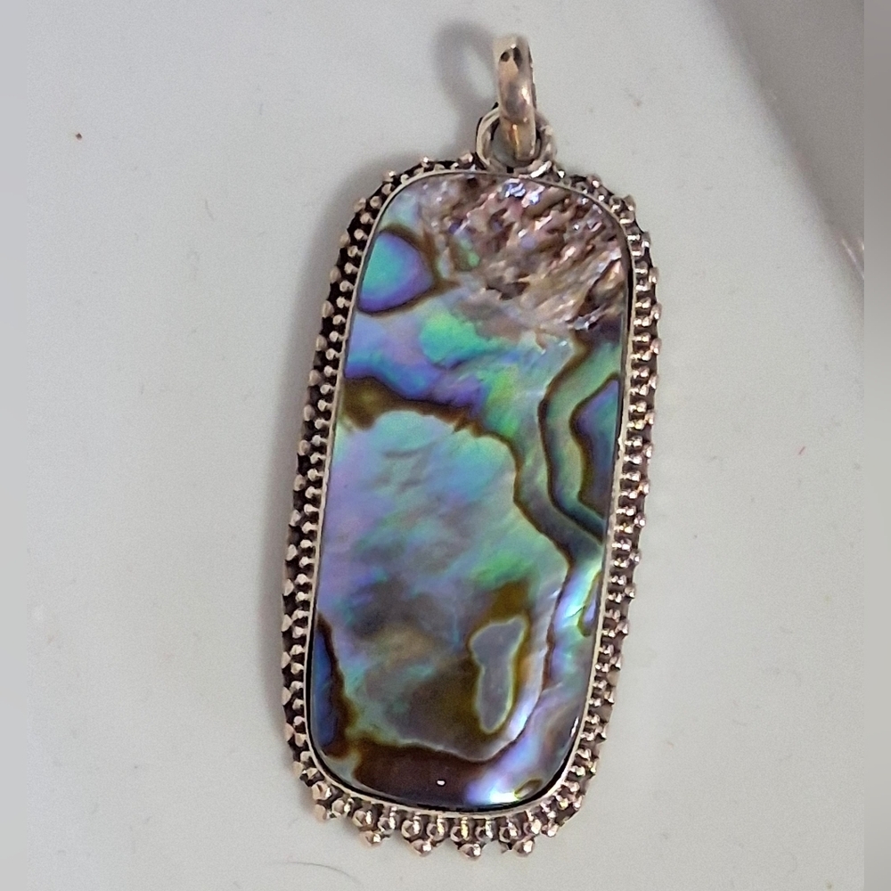 ABALONE PENDANT 925 STERLING SILVER - Picture 2 of 5